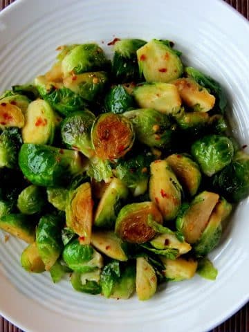 Spicy Garlicky Brussels Sprouts - Alica's Pepperpot