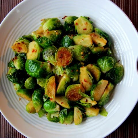 Spicy Garlicky Brussels Sprouts - Alica's Pepperpot