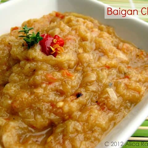 Baigan Choka (Roasted Eggplant) - Alica's Pepperpot