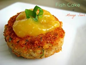 Caribbean fish cake with mango sour