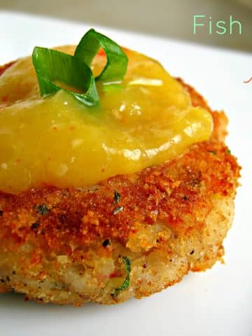 Caribbean fish cake with mango sour