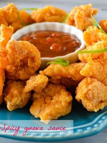 Fried Shrimp + Spicy Guava Sauce - Alica's Pepper Pot