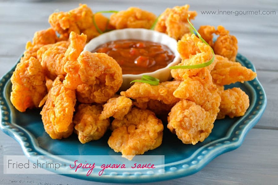 Fried Shrimp + Spicy Guava Sauce - Alica's Pepper Pot