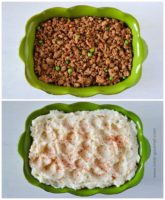 I used ground turkey in this version, but feel free to use any ground meat you like. Add any frozen mixed vegetables you have on hand. 