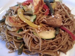 Asian Noodles with Chicken and Shrimp - Alica's Pepper Pot