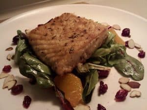 Pan-seared Alaskan Halibut With A Fruity Spring Salad - Alica's Pepper Pot