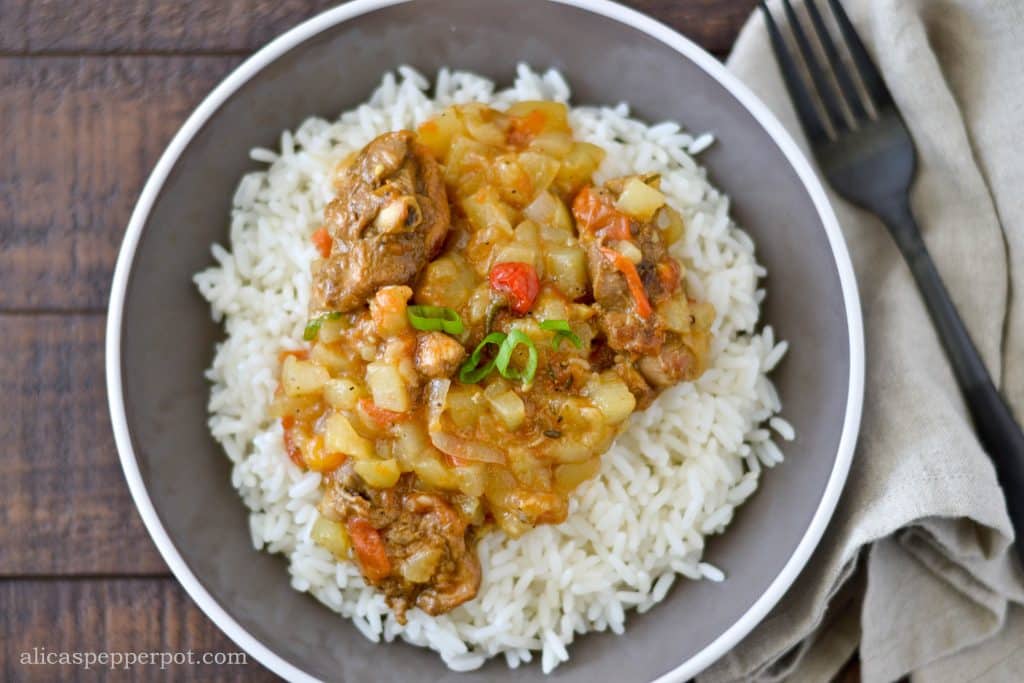 squash and chicken - alica's pepperpot