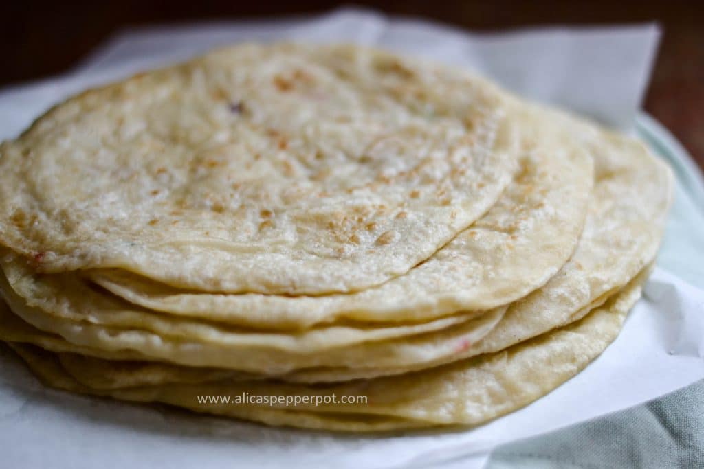 Lal Roti Aloo roti (potato stuffed flatbread) » Alica's Pepperpot