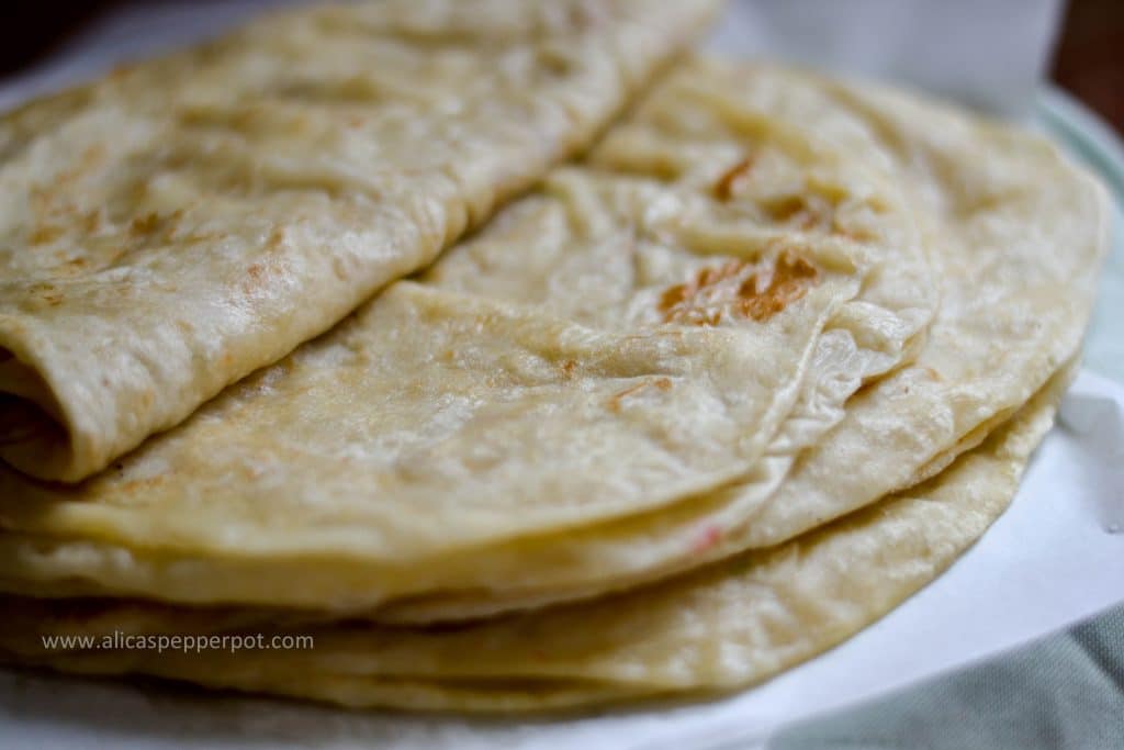 Aloo roti (potato stuffed flatbread)