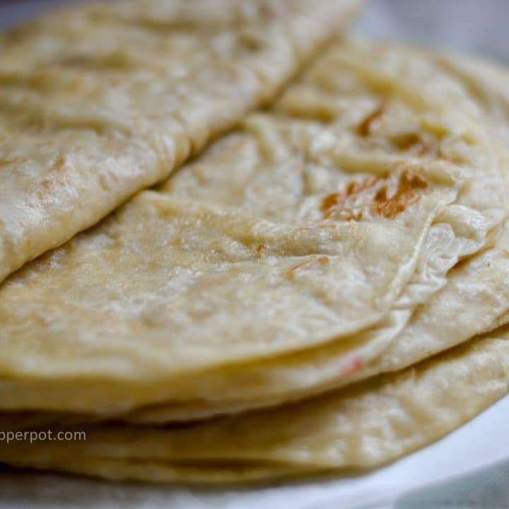 Aloo roti (potato stuffed flatbread)