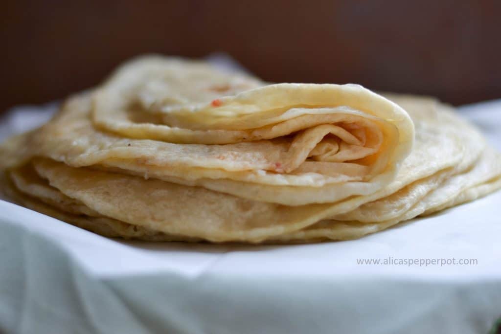 Aloo roti (potato stuffed flatbread)