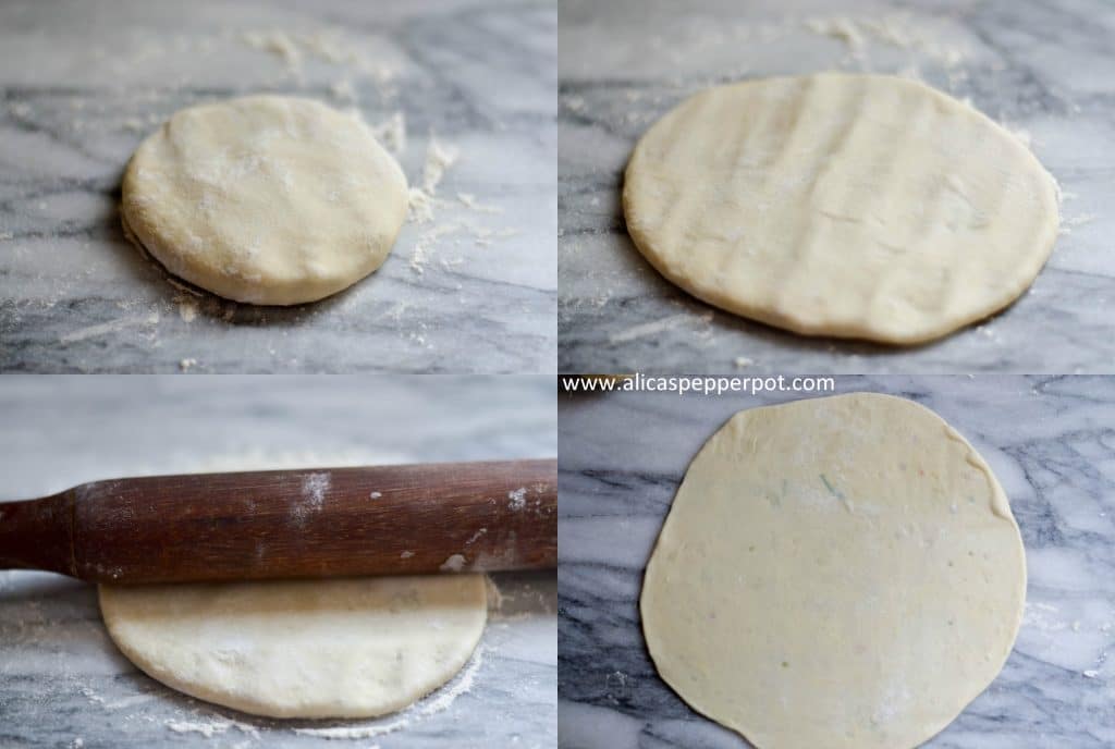 Aloo roti (potato stuffed flatbread)