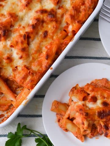 Easy Creamy Baked Ziti - Alica's Pepperpot