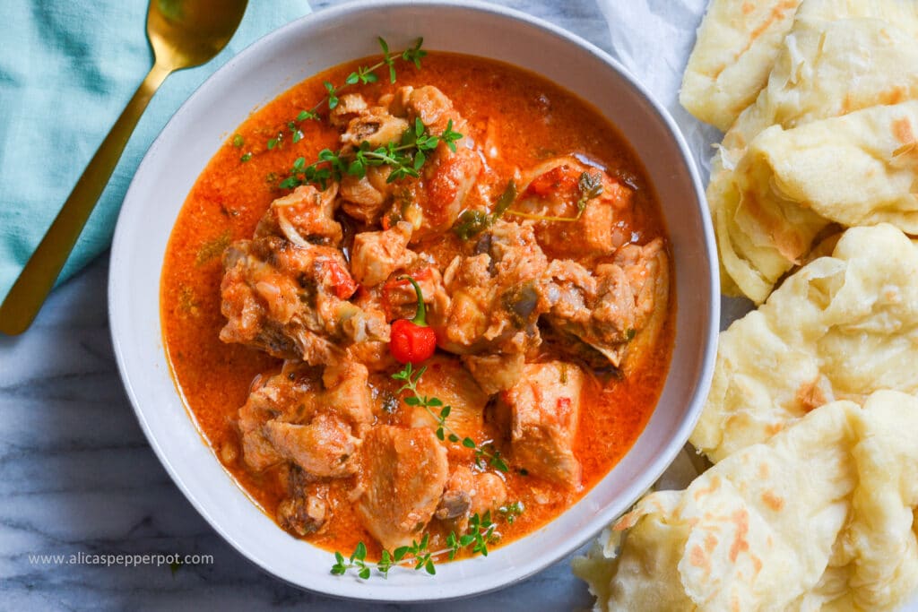 Red Stewed Chicken - Alica's Pepperpot 