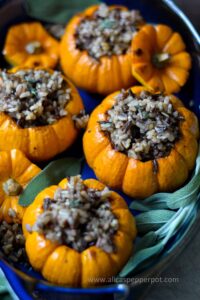 Pumpkin stuffed wild rice - Alicas pepperpot