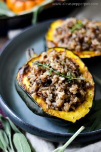 Pumpkin stuffed wild rice - Alicas pepperpot