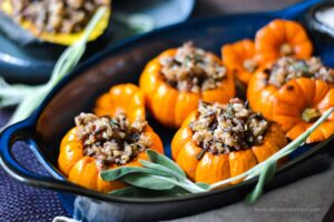 Pumpkin stuffed wild rice - Alicas pepperpot