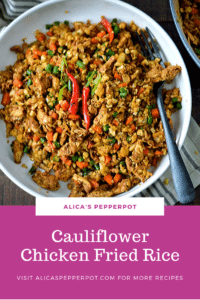 Cauliflower fried rice recipe. Easy recipe. Can be customized with different proteins.