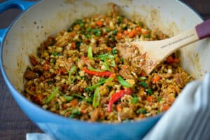 Cauliflower fried rice recipe. Easy recipe. Can be customized with different proteins.