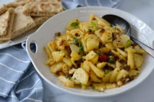 pan-fried potatoes cooked with onions garlic pepper