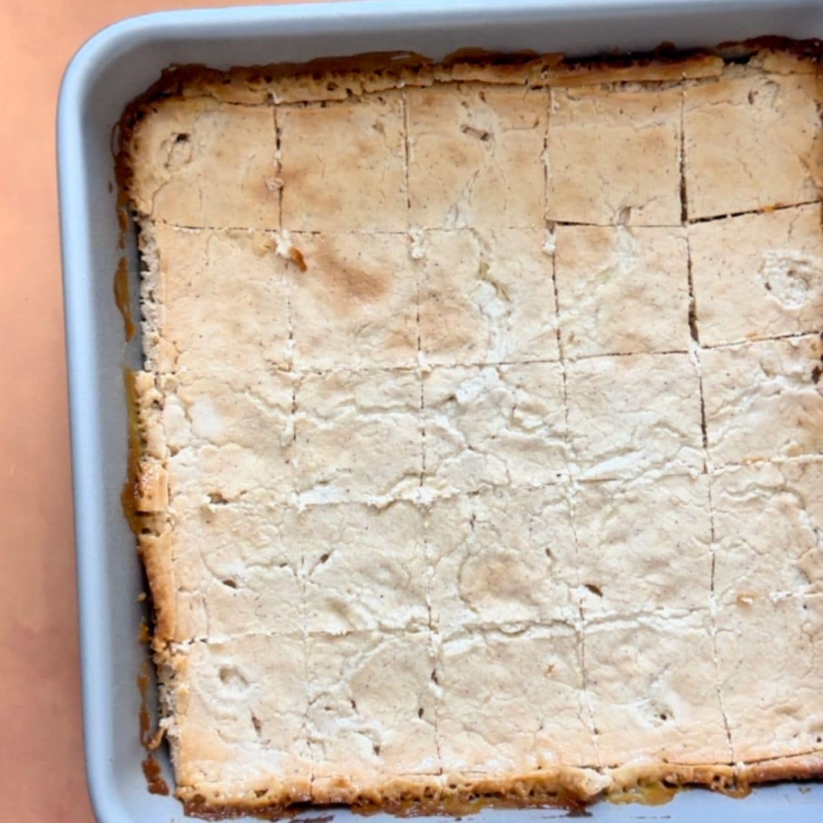 Rasmalai out of oven cut into 25 inch pieces