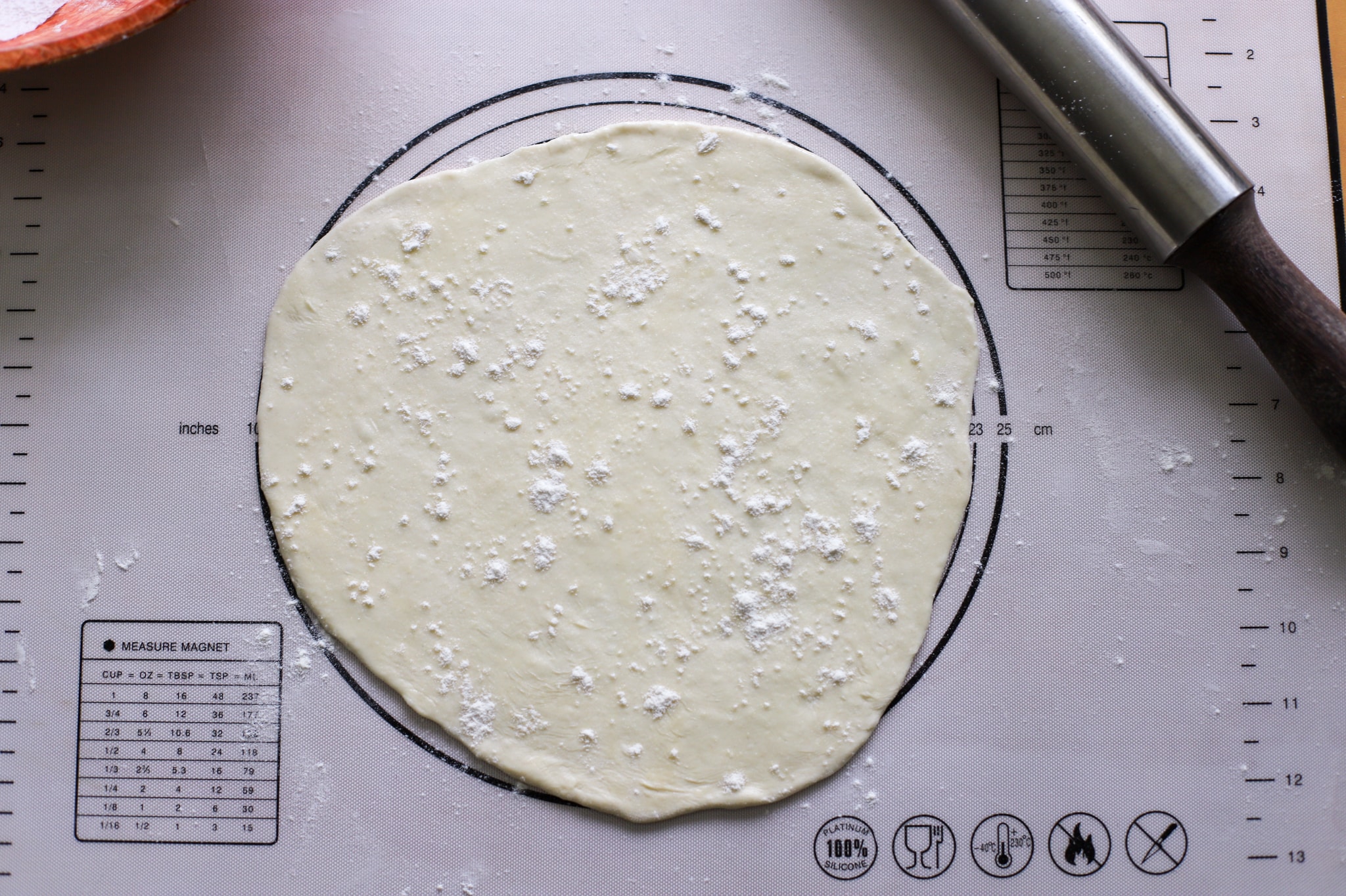 dough ball sprinkled with flour